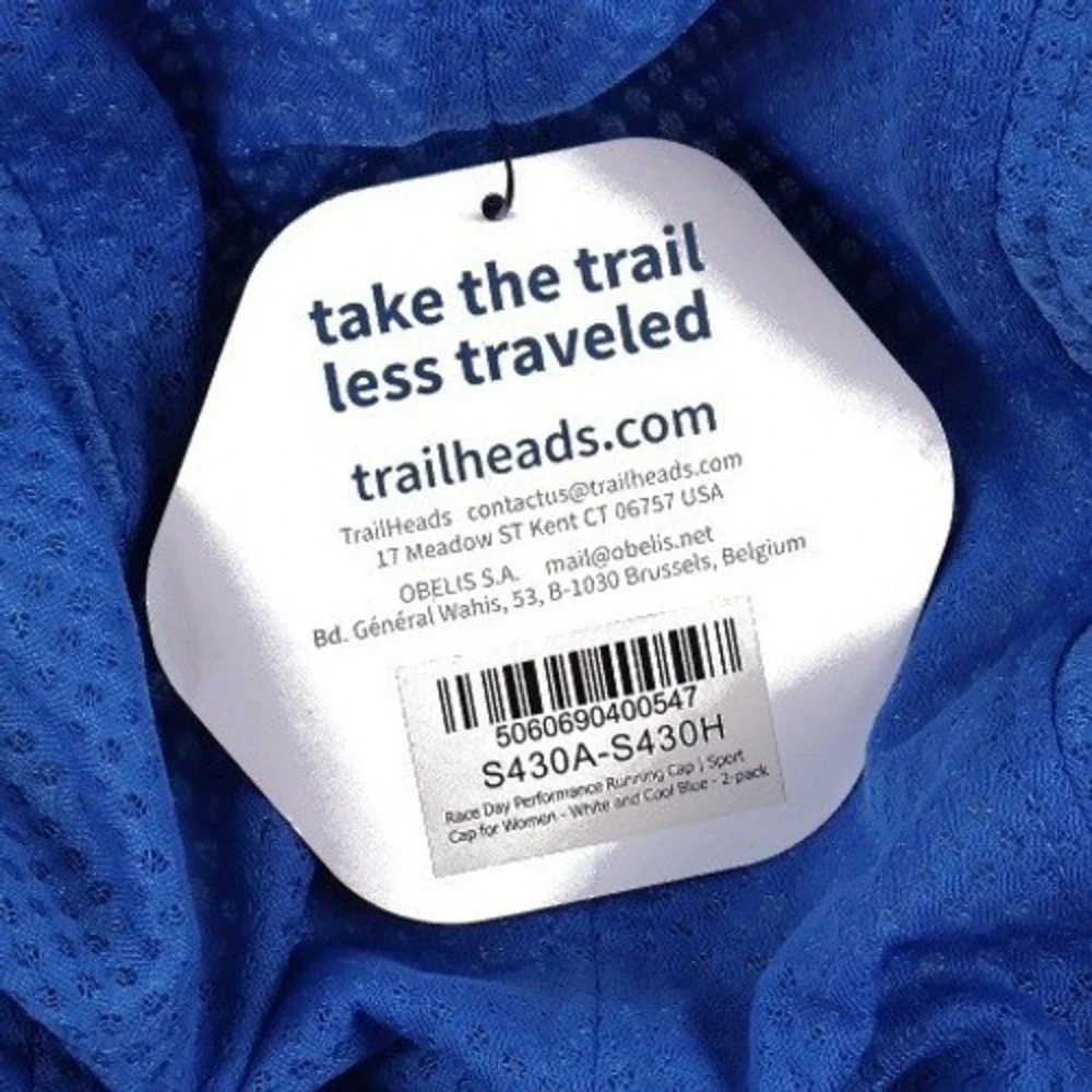 TrailHeads Race Day Performance Running Cap Blue Solid OS NWT